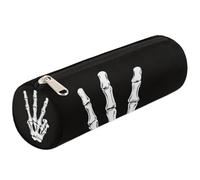 Mexpekil Astuccio gotico con scheletro a mano umana, per ragazze e ragazzi, astuccio per cancelleria, piccolo astuccio per la scuola, per studenti e ufficio