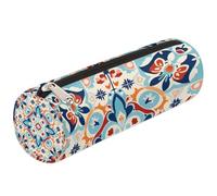 Mexpekil Astuccio in ceramica damascata con motivo mandala per la scuola, per ragazze, ragazzi, adolescenti, donne, pennelli da trucco