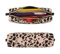 Mexpekil Astuccio in pelle per ragazze e ragazzi, piccolo organizer per penne, con cerniera, sottile, multiuso, per forniture scolastiche, bambini e adulti, Pelle di leopardo., Taglia unica, Organizer