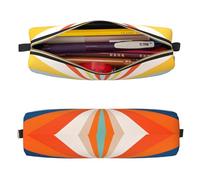 Mexpekil Astuccio in pelle per ragazze e ragazzi, piccolo organizer per penne, con cerniera, sottile, multiuso, per forniture scolastiche, bambini e adulti, Raggio arcobaleno, Taglia unica, Organizer