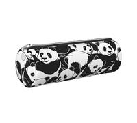 Mexpekil Astuccio in pelle per ragazze e ragazzi, piccolo organizer per penne, con cerniera, sottile, multiuso, per forniture scolastiche, bambini e adulti, Simpatico panda, Taglia unica, Organizer