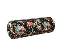 Mexpekil Astuccio in pelle per ragazze e ragazzi, piccolo organizer per penne, con cerniera, sottile, multiuso, per forniture scolastiche, bambini e adulti, Rose Fiori di campo, Taglia unica