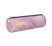 Mexpekil Astuccio in pelle per ragazze e ragazzi, piccolo organizer per penne, con cerniera, sottile, multiuso, per forniture scolastiche, bambini e adulti, Glitter rosa marmo oro, Taglia unica