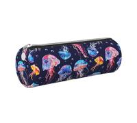 Mexpekil Astuccio in pelle per ragazze e ragazzi, piccolo organizer per penne, con cerniera, sottile, multiuso, per forniture scolastiche, bambini e adulti, Medusa Arte, Taglia unica, Organizer per