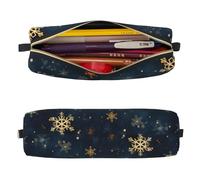 Mexpekil Astuccio in pelle per ragazze e ragazzi, piccolo organizer per penne, con cerniera, sottile, multiuso, per forniture scolastiche, bambini e adulti, Fiocco di neve, Taglia unica, Organizer per