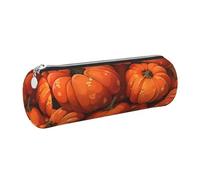 Mexpekil Astuccio in pelle per ragazze e ragazzi, piccolo organizer per penne, con cerniera, sottile, multiuso, per forniture scolastiche, bambini e adulti, Raccolta della zucca autunnale, Taglia