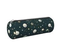 Mexpekil Astuccio in pelle per ragazze e ragazzi, piccolo organizer per penne, con cerniera, sottile, multiuso, per forniture scolastiche, bambini e adulti, Galaxy Stars Pianeta, Taglia unica