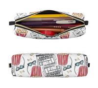 Mexpekil Astuccio in pelle per ragazze e ragazzi, piccolo organizer per penne, con cerniera, sottile, multiuso, per forniture scolastiche, bambini e adulti, Tema Film, Taglia unica, Organizer per