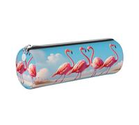 Mexpekil Astuccio in pelle per ragazze e ragazzi, piccolo organizer per penne, con cerniera, sottile, multiuso, per forniture scolastiche, bambini e adulti, Lago Fenicotteri Rosa, Taglia unica