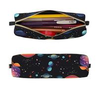Mexpekil Astuccio in pelle per ragazze e ragazzi, piccolo organizer per penne, con cerniera, sottile, multiuso, per forniture scolastiche, bambini e adulti, Pianeta degli aerei, Taglia unica
