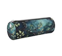 Mexpekil Astuccio in pelle per ragazze e ragazzi, piccolo organizer per penne, con cerniera, sottile, multiuso, per forniture scolastiche, bambini e adulti, Arte Albero Ramo Luna, Taglia unica