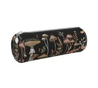 Mexpekil Astuccio in pelle per ragazze e ragazzi, piccolo organizer per penne, con cerniera, sottile, multiuso, per forniture scolastiche, bambini e adulti, Piante Funghi, Taglia unica, Organizer per