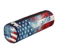 Mexpekil Astuccio per matite con bandiera americana del 4 luglio, astuccio per penne e pennarelli, per bambini, ragazzi, ragazze, cilindrici, per forniture scolastiche