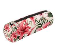 Mexpekil Astuccio per matite con fiori rosa tropicali, per la scuola, per ragazze, ragazzi, adolescenti, donne