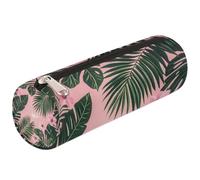 Mexpekil Astuccio per matite con foglie tropicali e fiori rosa, per la scuola, per ragazze, ragazzi, adolescenti, donne