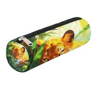 Mexpekil Astuccio per matite con graffiti con tigre della giungla, per ragazze, ragazzi, adolescenti, donne, astuccio per pennelli da trucco
