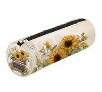 Mexpekil Astuccio per matite con macchina da scrivere retrò, motivo girasole, per ragazze, ragazzi, adolescenti, donne