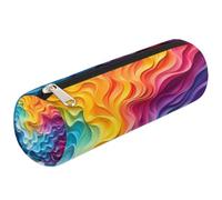 Mexpekil Astuccio per matite con motivo a onde arcobaleno per la scuola, per ragazze, ragazzi e adolescenti, borsa per pennelli da trucco da donna
