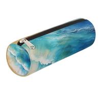 Mexpekil Astuccio per matite con motivo acquerello e onde sulla spiaggia, per ragazze, ragazzi, adolescenti, donne, per pennelli da trucco