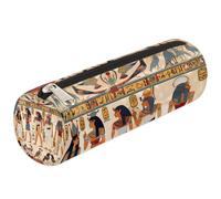 Mexpekil Astuccio per matite con motivo antico Egitto Egitto, astuccio per penne e pennarelli, per bambini, ragazzi e ragazze, cilindrico, per cancelleria scolastica