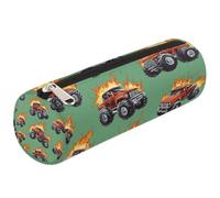 Mexpekil Astuccio per matite con motivo camion dei pompieri dei cartoni animati per ragazze e ragazzi astuccio per cancelleria organizer piccola borsa per studenti ufficio