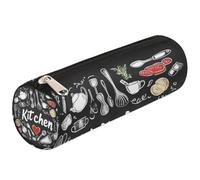 Mexpekil Astuccio per matite con motivo piatto da cucina, per ragazze e ragazzi, astuccio per cancelleria, piccolo astuccio per la scuola, per studenti e ufficio
