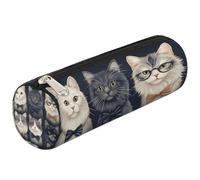 Mexpekil Astuccio per matite con papillon e gatto, per la scuola, per ragazze, ragazzi, adolescenti, donne