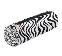 Mexpekil Astuccio per matite con stampa zebrata a righe bianche e nere con stampa animalier, per ragazze, ragazzi, adolescenti, donne