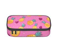 Mexpekil Astuccio per matite con uva per ragazze e ragazzi, astuccio per cancelleria con scomparti, borsa per forniture scolastiche per studenti e ufficio, Ananas d'oro, Taglia unica, Organizer per