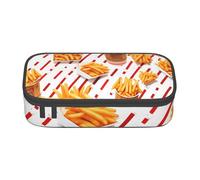 Mexpekil Astuccio per matite con uva verde e vino rosso, per ragazze e ragazzi, astuccio per cancelleria con scomparti, borsa per forniture scolastiche per studenti e ufficio, Motivo patatine fritte