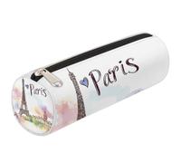 Mexpekil Astuccio per matite disegnato a mano Parigi Torre Eiffel astuccio portapenne per bambini ragazzi ragazze cilindrico astuccio rotondo per forniture scolastiche organizer