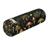 Mexpekil Astuccio per matite vintage con fungo e fiore, per bambini, ragazzi, ragazze, cilindrico, per cancelleria scolastica