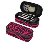 Mexpekil Astuccio per ragazze e ragazzi, con scomparti, grande, organizer per penne, con cerniera, multiuso, per articoli scolastici, cosmetici, bambini, adulti, Stampa zebra nera rosa acceso, Taglia