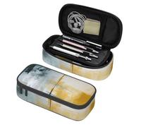 Mexpekil Astuccio per ragazze e ragazzi, con scomparti, grande, organizer per penne, con cerniera, multiuso, per articoli scolastici, cosmetici, bambini, adulti, Pittura astratta, Taglia unica