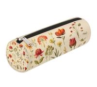 Mexpekil Astuccio vintage con fiori, erbe e foglie, per la scuola, per ragazze, ragazzi, adolescenti, donne