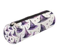 Mexpekil Astuccio viola con cappello da strega, per la scuola, per ragazze, ragazzi e adolescenti, borsa per pennelli da trucco da donna