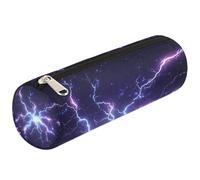 Mexpekil Astuccio viola con fulmini per la scuola, astuccio per ragazze, ragazzi, adolescenti, donne, trousse per pennelli da trucco