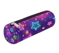 Mexpekil Astuccio viola con stelle fluo per la scuola, astuccio per ragazze, ragazzi, adolescenti, donne, astuccio per pennelli da trucco