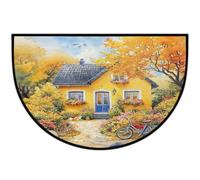 Mexpekil Autum - Zerbino a mezza luna, per interni ed esterni, antiscivolo, lavabile, a semicerchio, assorbente, per ingresso, 61 x 91 cm