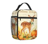 Mexpekil Autumn Whispers Deer Art - Borsa per il pranzo | Contenitore termico per il pranzo, per ragazze, ragazzi, donne, uomini, piccole borse termiche, per scuola/lavoro/picnic