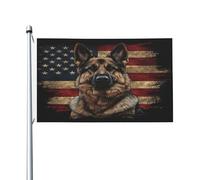 Mexpekil Bandiera americana con pastore tedesco, 1,5 x 0,9 m, con occhielli su entrambi i lati, bandiera decorativa per esterni, per la Coppa del Mondo di calcio, strada, feste, vacanze, casa