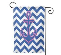 Mexpekil Bandiera da giardino a zigzag blu, 30,5 x 45,7 cm, double face, decorativa per esterni, per patio, cortile, prato