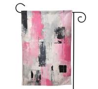 Mexpekil Bandiera da giardino astratta rosa nera grigia texture 71,1 x 101,6 cm su entrambi i lati, bandiera decorativa per esterni per patio, cortile, prato