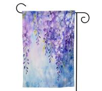 Mexpekil Bandiera da giardino astratta viola con fiori 71,1 x 101,6 cm su entrambi i lati, bandiera decorativa per esterni per patio, cortile, prato