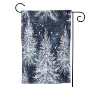 Mexpekil Bandiera da giardino con albero di Natale con fiocchi di neve, 71 x 101,6 cm, su entrambi i lati, decorativa per esterni, per patio, cortile, prato