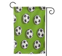 Mexpekil Bandiera da giardino con palla sportiva verde da calcio, 71 x 101,6 cm, doppia faccia, bandiera decorativa per esterni, per patio, cortile, prato