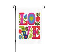 Mexpekil Bandiera da giardino con scritta "Love", 31 x 45 cm, double face, per esterni, resistente alle intemperie, striscione da cortile per vacanze, patio, balcone, prato