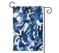 Mexpekil Bandiera da giardino mimetica blu, grigia, bianca, 71 x 101,6 cm, doppia faccia, bandiera decorativa per esterni, per patio, cortile, prato
