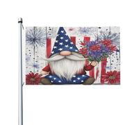 Mexpekil Bandiere a forma di gnomo a forma di stella, 1,5 x 0,9 m, con occhielli, doppia faccia, per festival, striscione decorativo per esterni, per la Coppa del Mondo di calcio, strada, feste