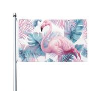 Mexpekil Bandiere fenicottero rosa acquerello 1,5 m x 0,9 m con occhielli doppia bandiera per festival bandiera decorativa per esterni per la Coppa del Mondo di calcio, strada, feste, vacanze, casa
